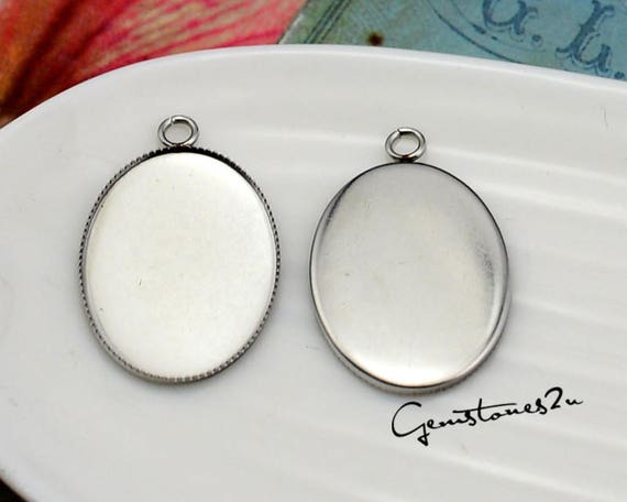 4pcs 18x25mm Antique Teardrop Pendant Base Setting Cabochon Pendant Blank Tray