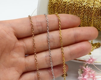 10M 1mm, 1.5mm, 2mm Stainless Steel Chains, Crafting Chains, Unfinished Necklace Chain, Stainless Steel Chain, High quality Chain