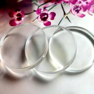 Flat Clear Glass Tile, Round Transparent Glass Cabochons, Clear Glass Covers for Blank Pendant Trays, Bezels & Findings, 12 Size available