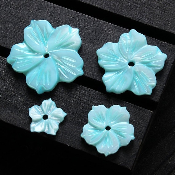 Flower Carved Mother of Pearl Buttons Black Flower Carved Mother of Pearl Buttons Black