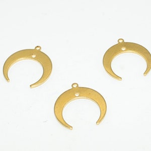 Brass earrings, Earring Findings, Earring connector, Earring pendant, Jewelry Supplies, Brass jewelry, Moon shape earrings, S25-E