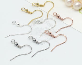 50pcs (25 pairs) 316L Stainless Steel French Hook Earrings, Fish Hook Earring Wires, Hook Earrings, Fish Hook Earring Wires, B713