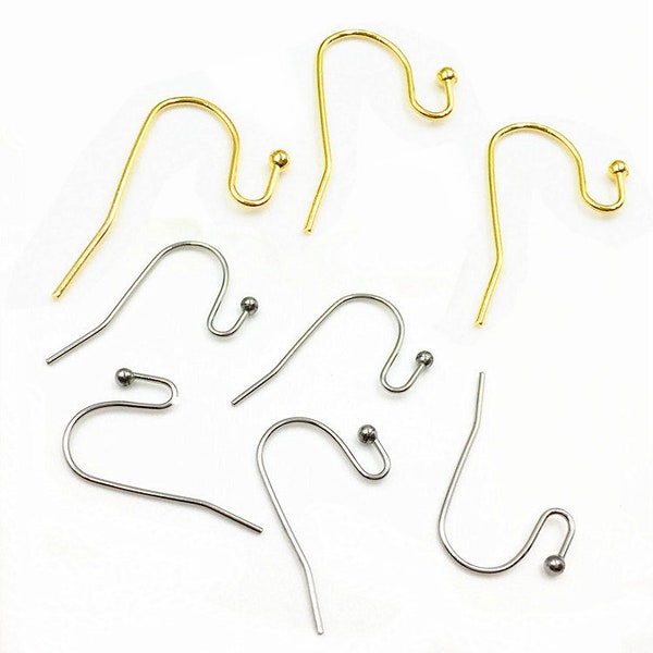 100pcs Stainless Steel Ear Wire Earring Hooks,Wholesale Earrings Hypo-Allergenic Earrings, Ear Wires DIY Jewelry Finding Supplies BU263