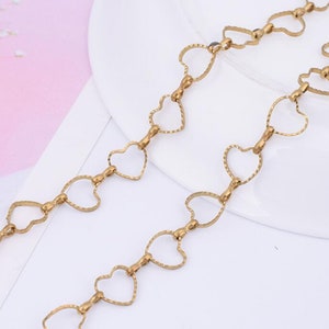 Wholesale 3 Meters 10mm Gold/white Gold Love Heart Chain in - Etsy