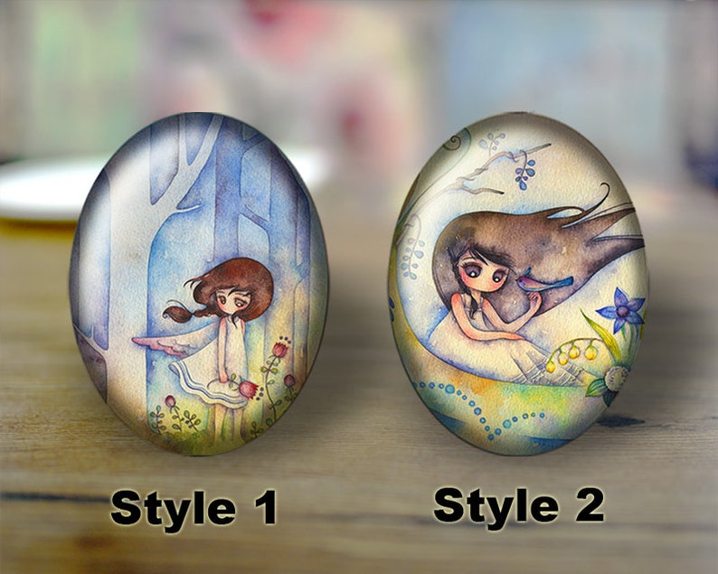 Paisley handmade glass cabochon art glass cabochon illustration cabochons 10 Size multiple styles size design oval cabochons