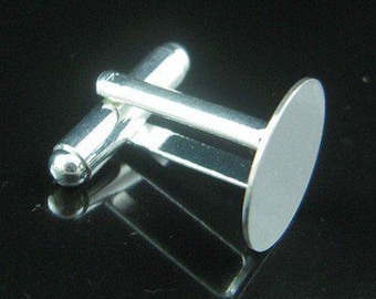 Lot De 20 Boutons De Manchette En Laiton - Plateaux Ronds Pour Création Bijoux - Ébauches Cabochon - Neuf