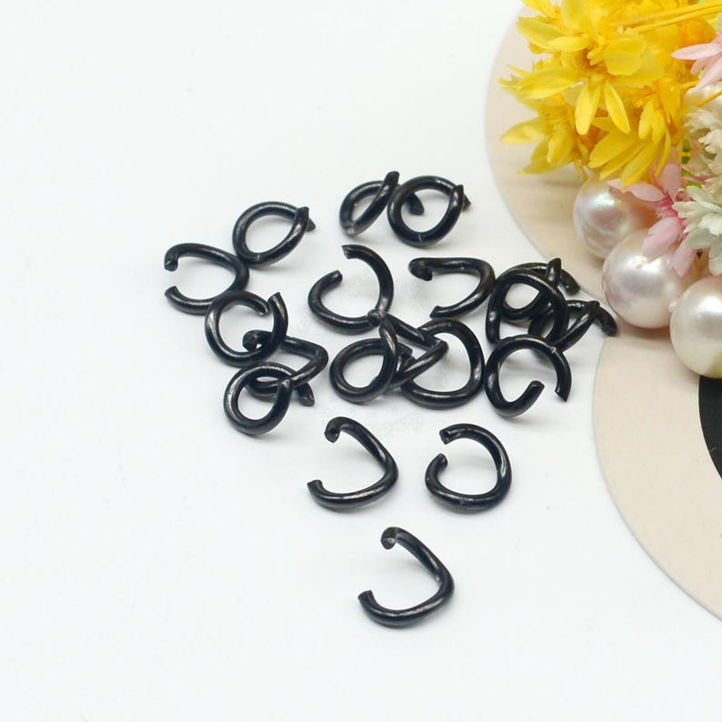100pcs Stainless Steel Jump Rings, Open Jump Ring, Adjustable Rings, Split Jump Rings Connectors Rings Jumprings For Jewelry Finding Making Black