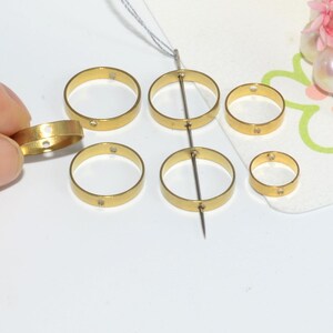 50pcs 8-13mm Raw Brass Round Circle Ring Frame- Brass Circle Link Spacer -Brass Circle Bead Frames-Geometric Findings -Jewelry Supplies,131