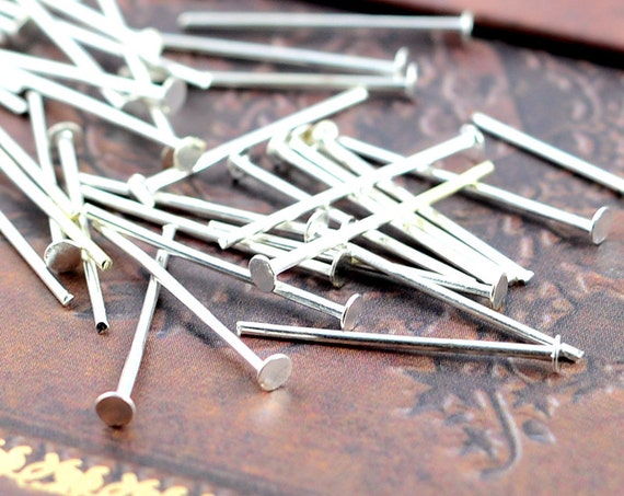 100pcs 16mm Bright Silver T Pin/ Headpins Findings - Etsy