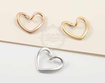 10pcs 15.2x17.4mm Stainless Steel Heart Charms, Mirror Polished Heart Pendant, Hollow Love Charms Link Connectors, Jewelry Findings, PZ41