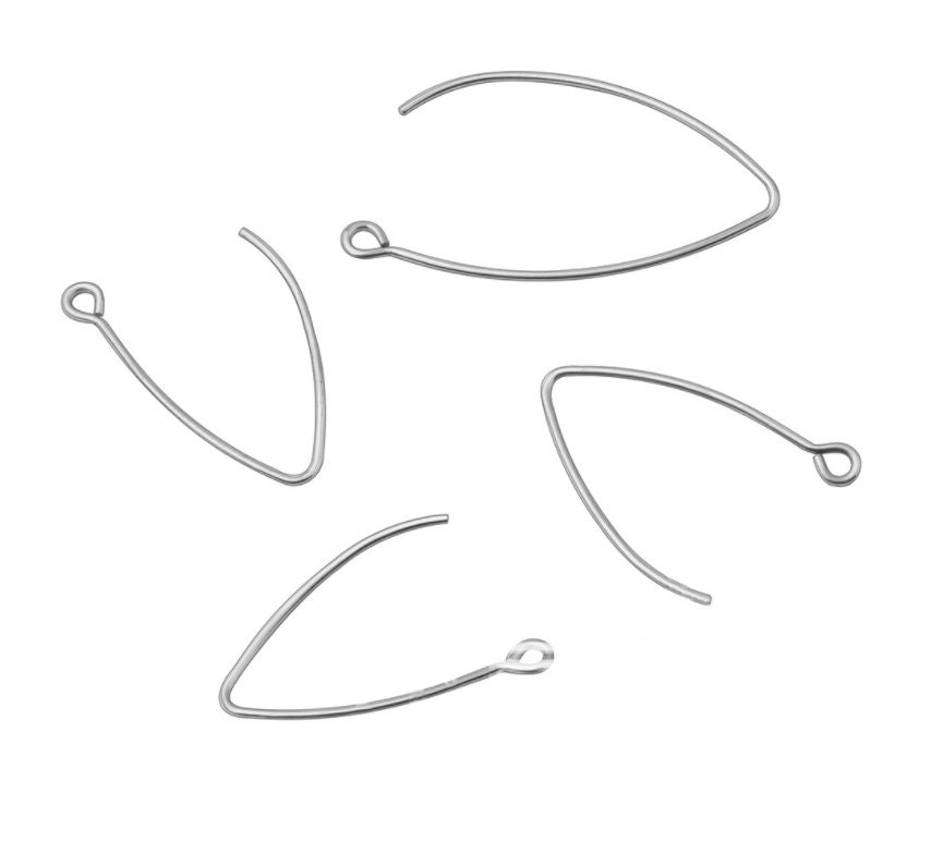 50pcs 2 Size Stainless Steel Ear Wire Earring Hooks,wholesale Earrings  Hypo-allergenic Earrings,ear Wires DIY Jewelry Finding Supplies BU526 -   Ireland