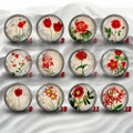 Flower cabochons,Glass Photo Cabochon,glass cabochon,round cabochons,illustration cabochons,Handmade Dome cab cabochon