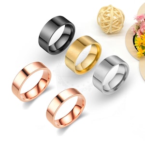 10pcs 8mm Stackable Stainless Steel Rings,Blank stackable, engravable, stampable Stainless Steel, Mothers Day, Christmas Gift