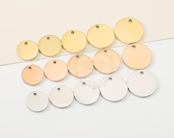 10pcs 6-30mm Double Mirror Polished Round Tag, DIY Stainless Steel Accessories, Steel Blank Round Disc, DIY Stainless Steel fittings,T11