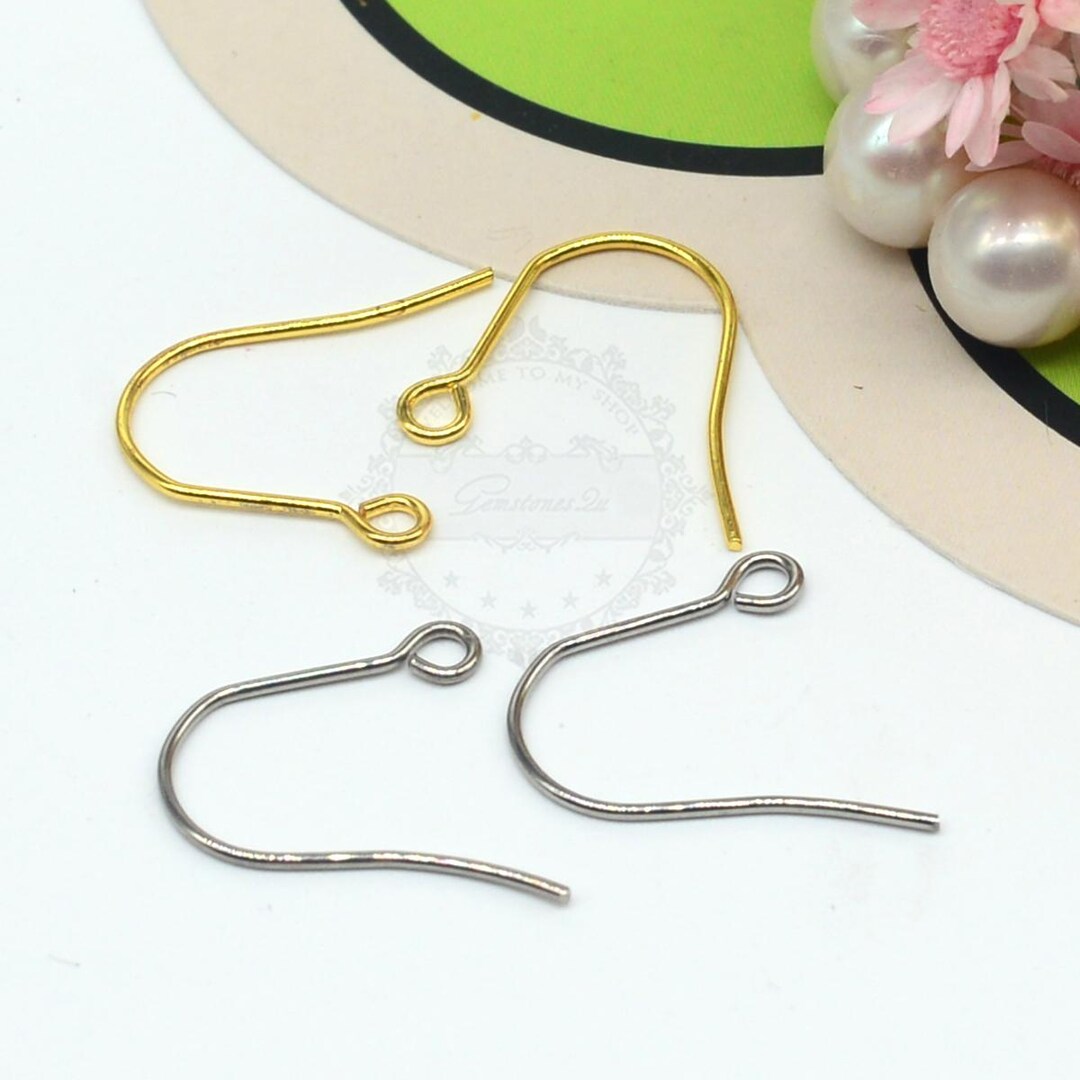 100 Crochets Pour Boucles D'Oreilles Sans Nickel Couleur Or - Longueur 18 Mm - Lot De 100
