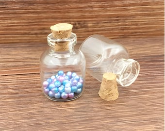 10pcs 22x28x7mm Empty Glass Vials. Glass Bottles. Mini Glass Bottles. Glass Vials With Cork. Tiny Bottle. Small Glass Jar. Small Cork