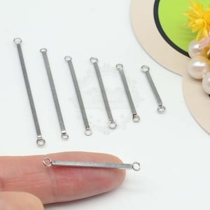 20pcs Square Rectangle Bar Pendant Connectors,Highly Polished Stainless Steel Blanks, Personalized stamping bar BU457