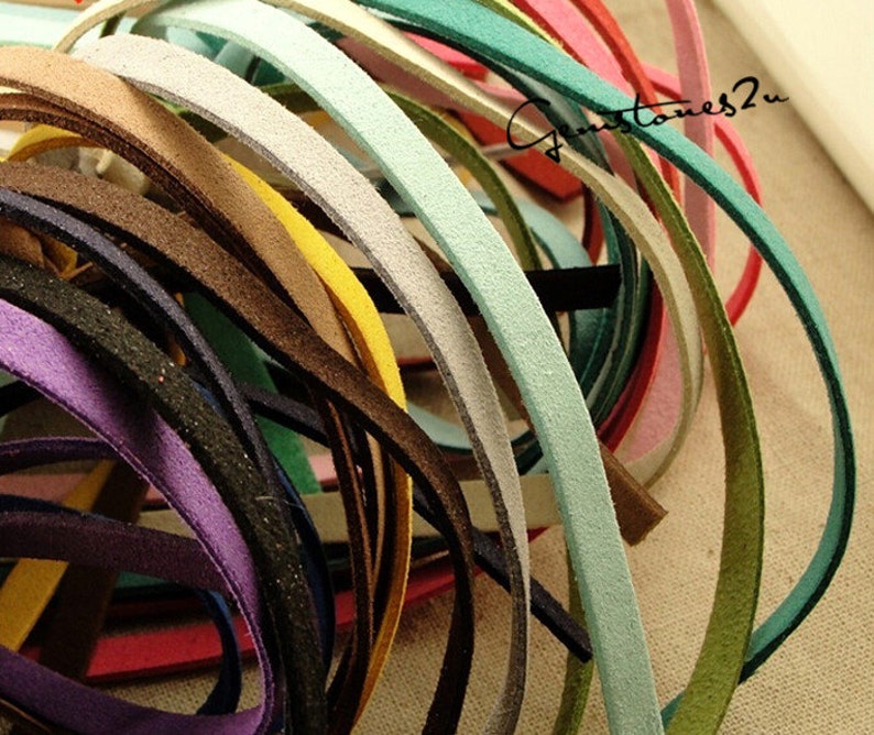 7mm Flat Faux Suede Leather Cord Leather String Cord DIY | Etsy