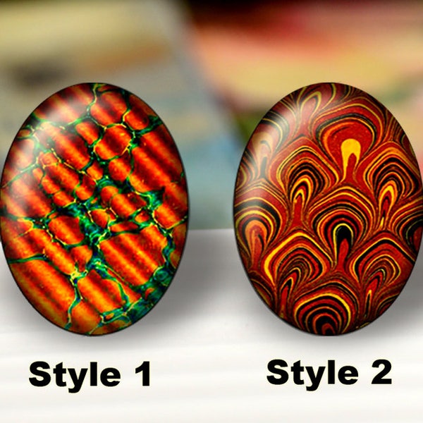 handmade glass cabochons, illustration cabochons, art glass cabochon,multiple styles size design oval cabochons -- 10 Size as your choice