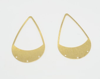 Brass earrings, Earring Findings, Earring connector, Earring pendant, Jewelry Supplies, Brass jewelry, Teardrop shape earrings, S80-1