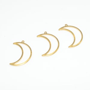 Brass earrings, Earring Findings, Earring connector, Earring pendant, Jewelry Supplies, Brass jewelry, Moon shape earrings, S119