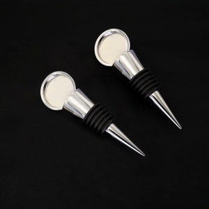 1 Stück Weinverschluss-Flaschenstopper-leerer Flaschenverschluss mit Prallblech-Geschenk für Weinliebhaber-anpassbares Logo mit einem 25 mm (1 Zoll) runden Lünetten-Rohling