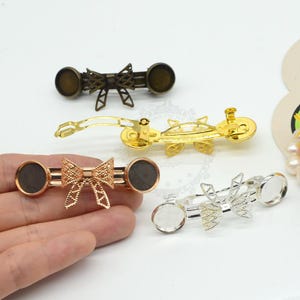 10pcs 12mm Brass Blank Hair Barrette, Hair Clips barrette Cabochon Setting Blank Bezels Brass base, 06898
