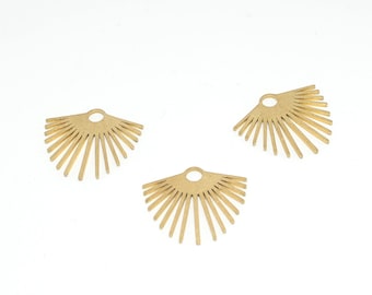 20pcs 23x21mm Brass earrings, Earring Findings, Earring connector, Earring pendant, Jewelry Supplies, Brass jewelry, Fan shape earrings,S201