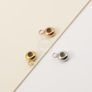 ステンレススチール製ラウンドゴムビーズ20個、固定ジュエリーポジション8mm、CZスペーサービーズチャームホルダー、ブレスレットネックレスDIY、JM632