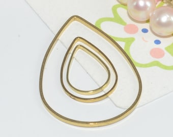 100 pendenti a goccia in ottone grezzo, accessori per orecchini in ottone grezzo, montatura in filo di ottone, accessori geometrici, forniture per gioielli, 132