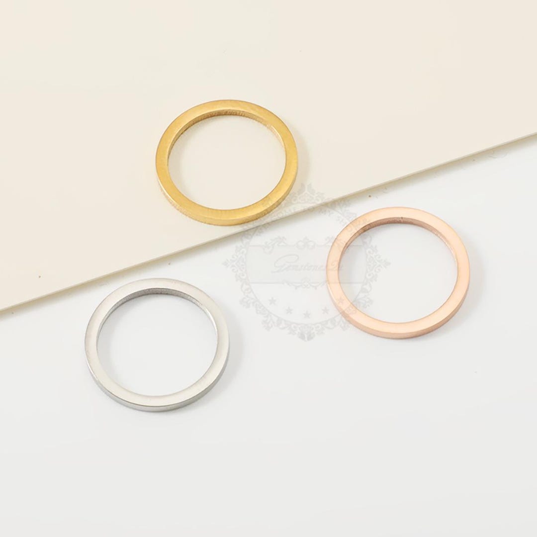 Small Round Rings 10pcs 15mm Stainless Steel Hollow Small Ring Circle Charms, Stainless ...