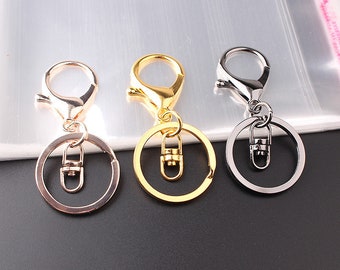 20pcs Lobster Claw Clasps, Lobster Swivel Clasps for Key Rings, Base Keychain, Key ring chains,key ring findings--6 Colors available-PA302