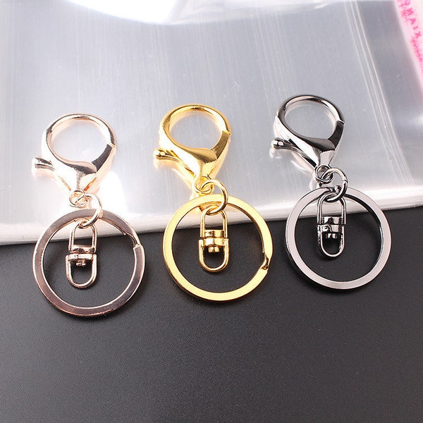 20pcs Lobster Claw Clasps, Lobster Swivel Clasps for Key Rings, Base Keychain, Key ring chains,key ring findings--6 Colors available-PA302