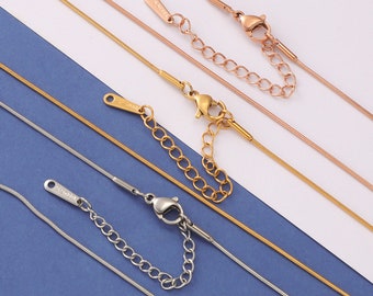 5pcs RVS Snake Chains ketting, bulk ketting, afgewerkte ketting ketting, kreeft gesp kabel link keten, groothandel kettingen, JM637