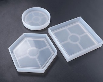 Round/Square/Hexagon Coaster Silicone Mold,Coaster Resin Mold, Epoxy Resin Craft Mold,Decoration Resin Mold,DIY Epoxy Mold, Silicon Mold,147