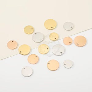 10st 6-30 mm dubbele spiegel gepolijst rond label, DIY roestvrijstalen accessoires, stalen blanco ronde schijf, DIY roestvrijstalen fittingen, T11 afbeelding 2