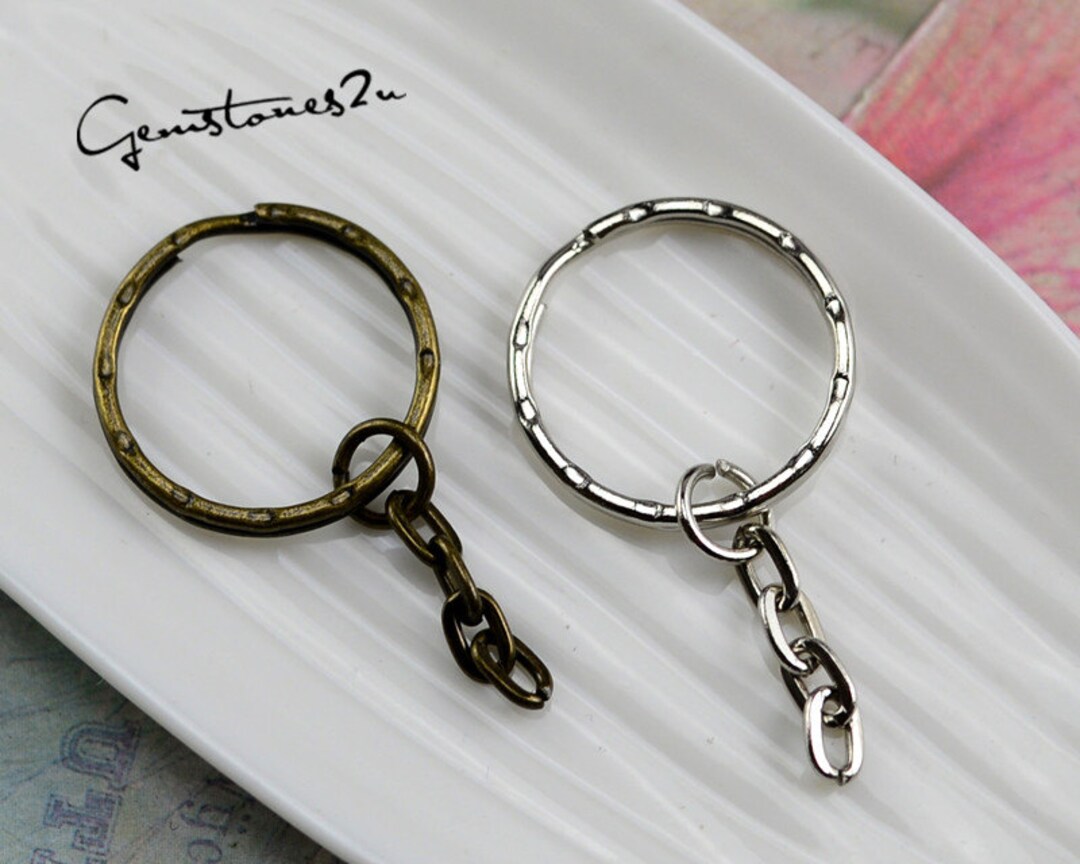 30pcs Zinc Alloy Key Chains, Key Ring Chains, Key Ring Blanks, Key Ring