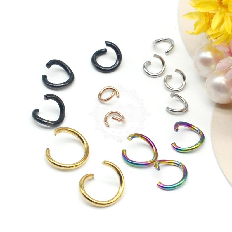 100pcs Stainless Steel Jump Rings, Open Jump Ring, Adjustable Rings, Split Jump Rings Connectors Rings Jumprings For Jewelry Finding Making image 1