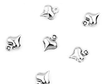 50pcs Stainless Steel Heart Charms Pendant, Jewelry Making Findings, Vintage Style Heart Pendant, Stainless Steel DIY Supplies, BU245