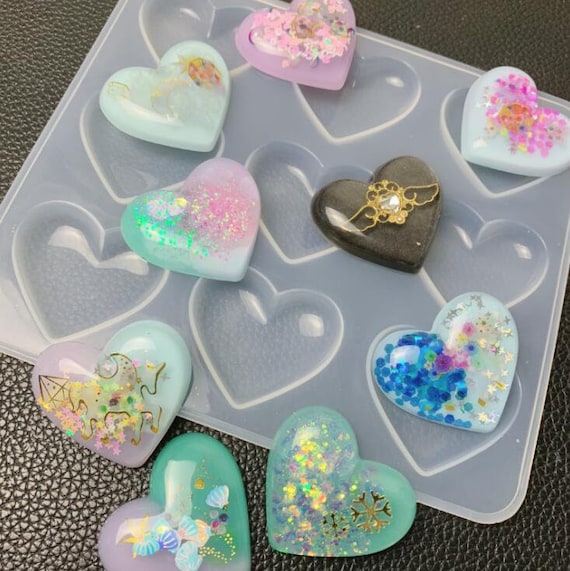 Neikafan 2 Pièces Moule Coeur Resine Epoxy 3D Love Heart Moule en Silicone  Moulle en Forme Coeur Silicone Moule à Savon pour DIY Savons Bougies Etc
