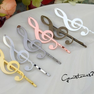 20pcs 19x53mm Bobby Pins Music Filigree Pad, Brass Jewelry Vintage Music Hairpins, Flower Hair Findings, Hair Accessories -- 7 Colors 07578
