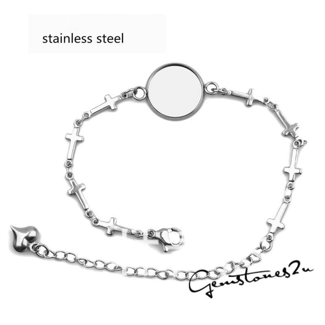 5pcs 316 Stainless Steel Bracelet Base, Stainless Steel Trays Bracelet