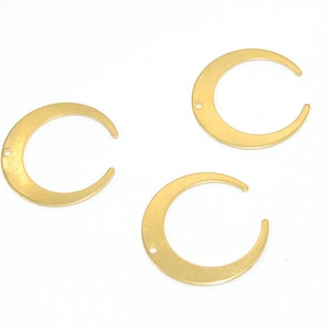 Brass earrings, Earring Findings, Earring connector, Earring pendant, Jewelry Supplies, Brass jewelry, Moon shape earrings, S25-H