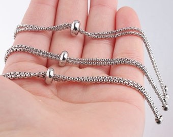 5pcs 1.8mmx11.5cm Stainless Steel Chains, Bulk Chain, Stainless Steel Extension Chain, Adjustable Box Chain, Bead Chains, B372-1