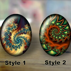 Handmade Oval Photo Glass Cabochons, Flat back Cabos, Photo glass cabochons, Illustration cabochons, Digital cabochons, Dome cab cabochons