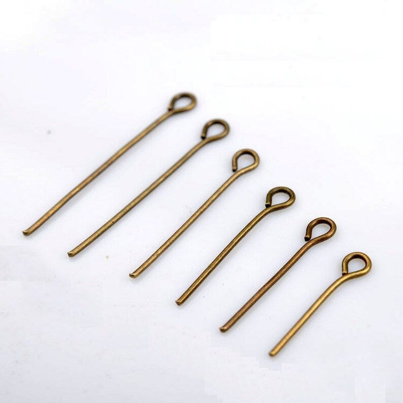 100 Antiqued Bronze Eyepins Bronze Eye Pins Eye Headpins Etsy