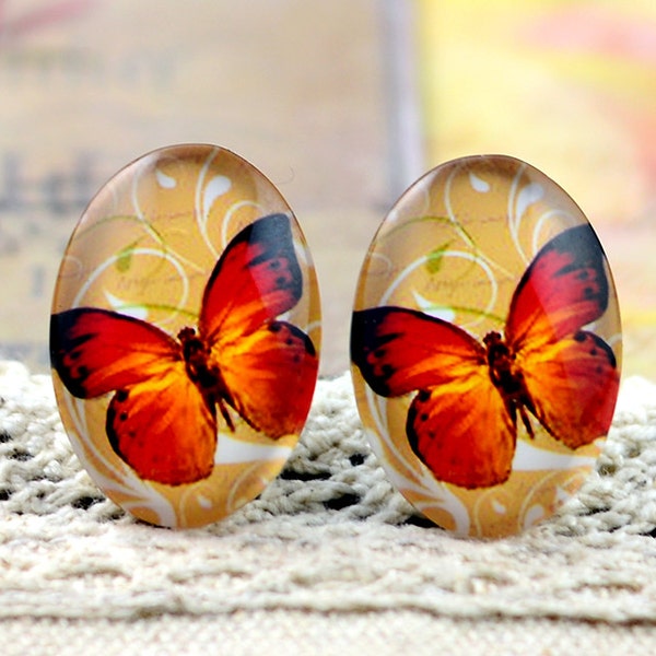 8ST (10x14mm\13x18mm) 4-Pack (18x25mm) 2st (20x30mm\30x40mm) handgemaakte foto glas normale Cabochons---prachtige vlinder