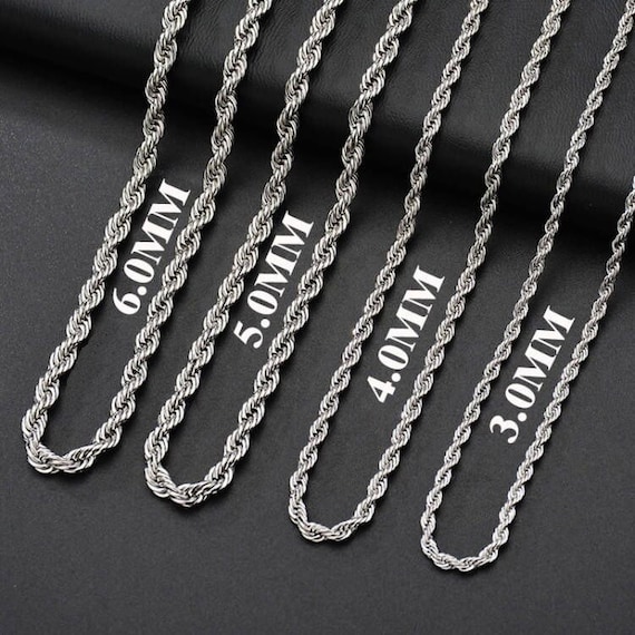 6pcs Stainless Steel Necklace Chain With Lobster Clasp Finished Necklace Chain Stainless Steel Rope Chain Necklaces Men Women BU756