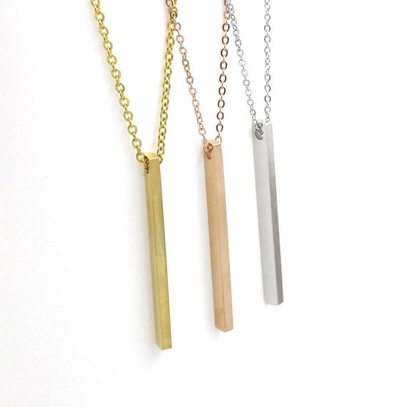 3pcs Polished Stainless Steel Bar Pendant Personalized Etsy
