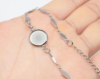5pcs Stainless Steel Bracelet Base, Stainless Steel Trays Bracelet, Stainless Steel Bracelet Blanks, 8mm~25mm Sizes for choose